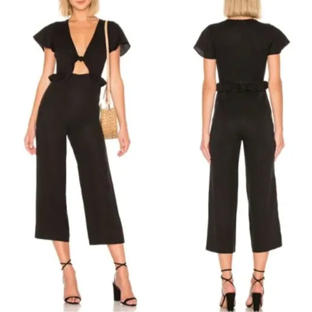 NWT Privacy Please Revolve Surrey Cutout Cropped Jumpsuit in Black Sz. M